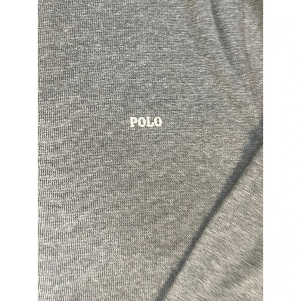 Polo Ralph Lauren Mens 2XL Grey Waffle Knit Long Sleeve Sleepwear Shirt Logo